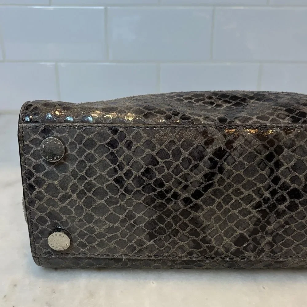 Michael Kors Purse Bag Handbag Snakeskin Selma Python Convertible Tote Satchel
